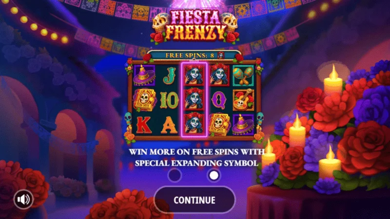 Fiesta Frenzy - প্রধান মেনু এবং বেটের সেটিংস